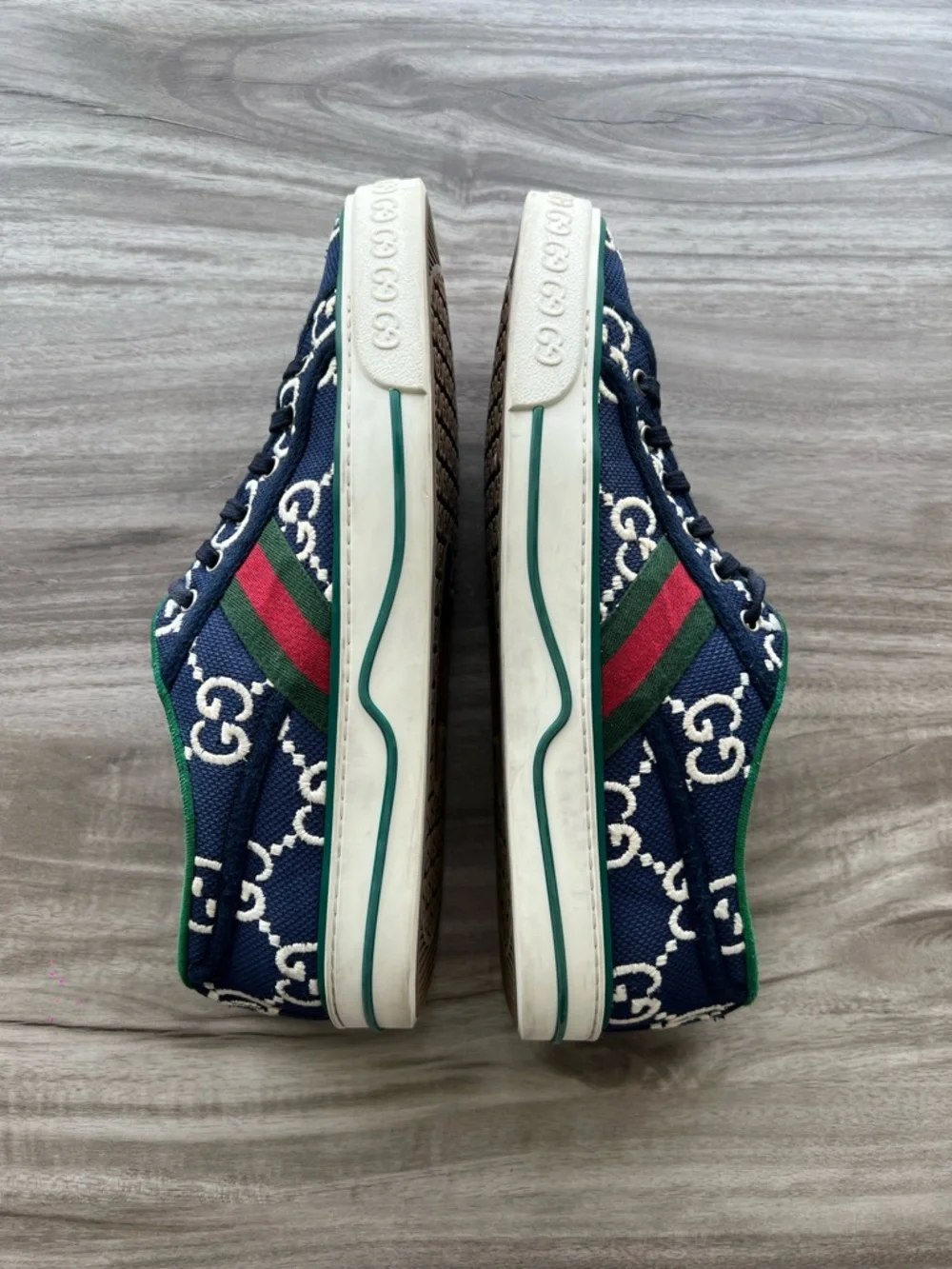 GUCCI tennis 1877 GG Monogram Low Blue Size 10 US (9 UK) / EU 43 Mens - Picture 2 of 8